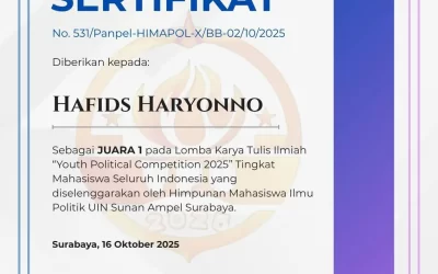 Hafids Haryonno Raih Juara 1 Lomba Karya Tulis Ilmiah Tingkat Nasional