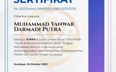 Muhammad Yanwar Darmadi Putra Raih Juara 1 Lomba Karya Tulis Ilmiah Tingkat Nasional