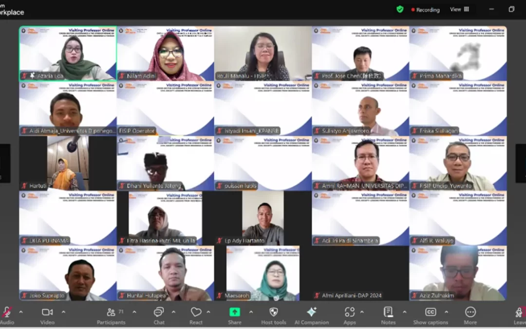 Public Governance Research Group Presents Taiwanese Professor in Visiting Professor Online 2025: Strengthening Cross-Sector Governance, Civil Society, and International Research Collaboration